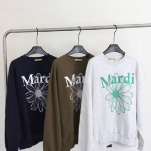 Korean Trendy Brand Mardi Terry Crewneck Sweatshirt, Same Style as Kim Go-eun!