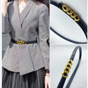 Ladies Chain Buckle Genuine Leather Belt/Waistband